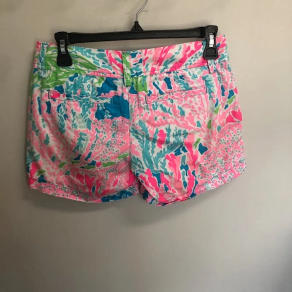 Lilly Pulitzer Lets Cha Cha Coral Callahan Short Size 00 - Picture 3 of 5
